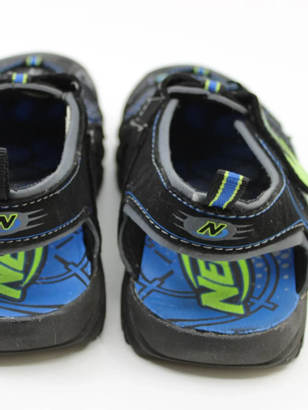 NERF Blue & Black Water Sandals Sports Hoop &Loop SZ 2M Adjustable Strap